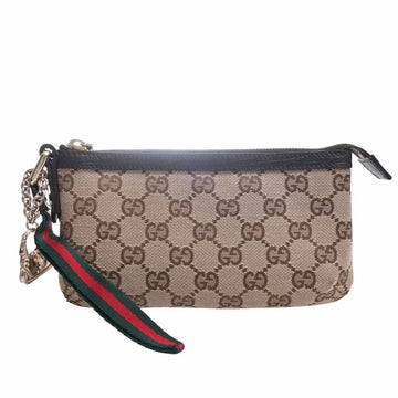 GUCCI GG Canvas Pouch 152507 Beige Brown Women's