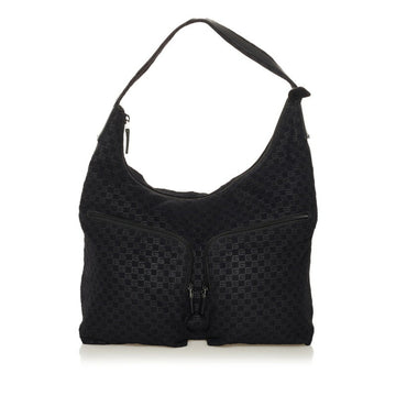 Gucci Square GG One Shoulder Bag 76477 Black Cotton Leather Ladies GUCCI