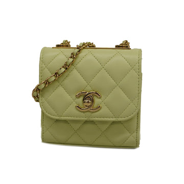 CHANELAuth  Matelasse Chain Shoulder Lambskin Women's Leather Shoulder Bag