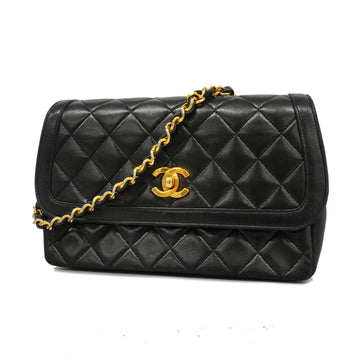 Chanel Matelasse Single Chain Women's Leather Shoulder Bag Black