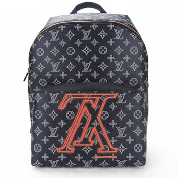 LOUIS VUITTON M43676 Apollo Bag Monogram Ink Upside Down LV Men's Leather Vuitton Rucksack Navy White Red Backpack mens