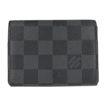 Louis Vuitton Amberop Cult de Visit Card Case N63338 Damier Graphite Canvas Leather Black Gray Business Holder