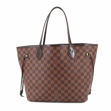 LOUIS VUITTON Damier Neverfull MM tote bag Ebene series N51105 brown gold metal fittings