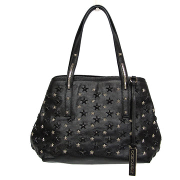 JIMMY CHOO Women's Leather Studded Tote Bag Black