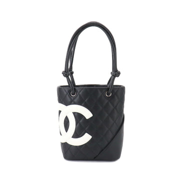 CHANEL cambon line small tote bag leather black white A25166 vintage Cambon Line Small Tote Bag