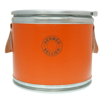 HERMES saddle box harness case can handbag orange 0064