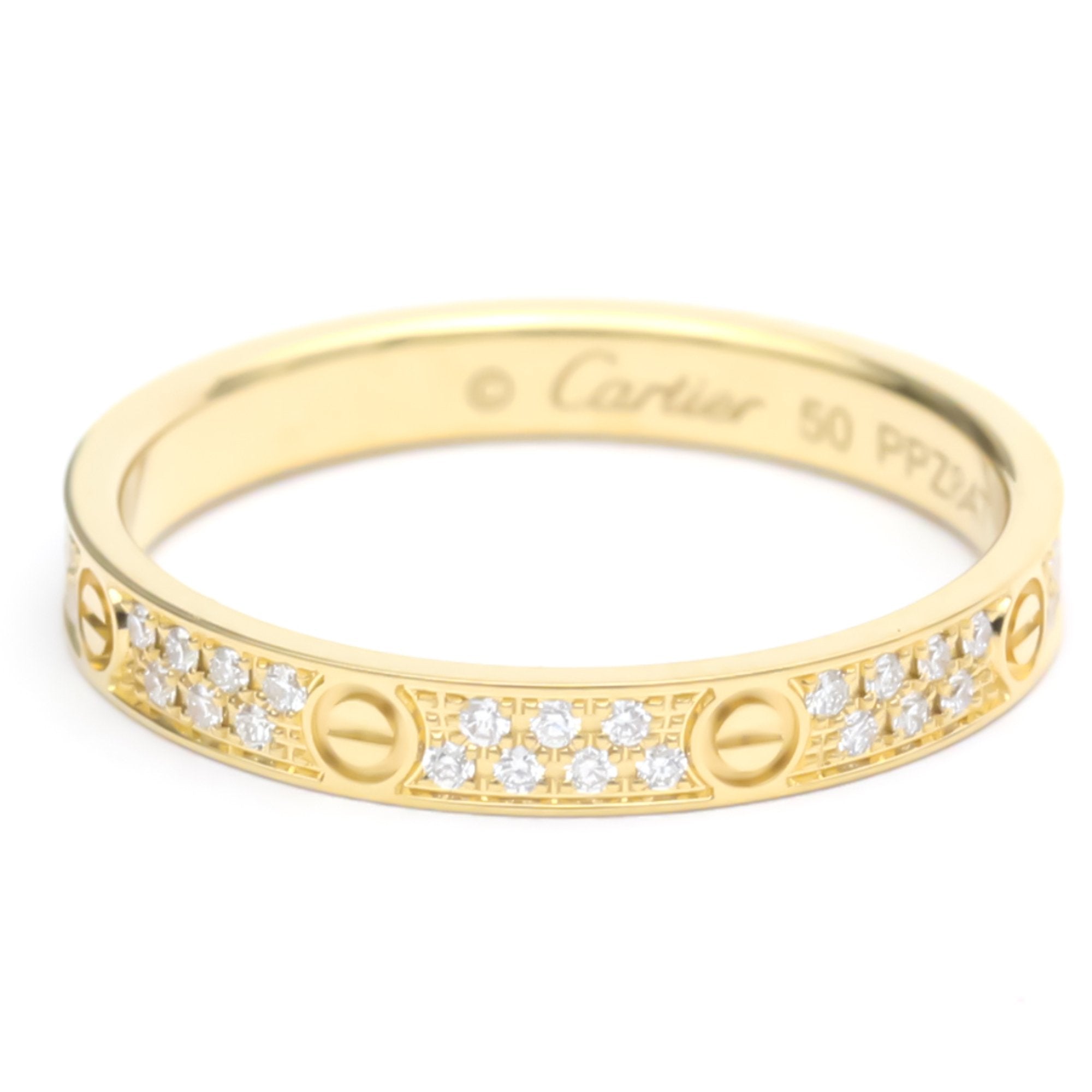 Polished CARTIER Love Ring 50 US 5 1 4 Diamond 18K Yellow