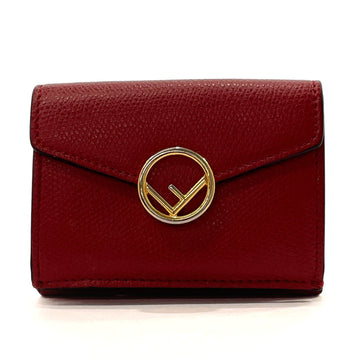 FENDI F Is Trifold Wallet Leather  8M0395 Women's Red