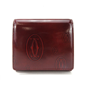 CARTIER Trifold Wallet L3000720 Happy Birthday Leather Bordeaux Compact Accessories Women's compact wallet leather bordeaux