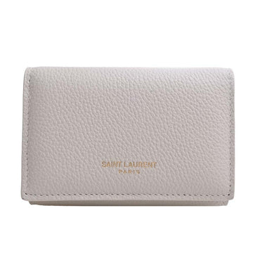 SAINT LAURENT Leather 6 Row Key Case 360432 Ivory Ladies