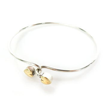 TIFFANY&Co. Bangle Double Heart Hook Silver 925/K18 Gold x Women's h29519f