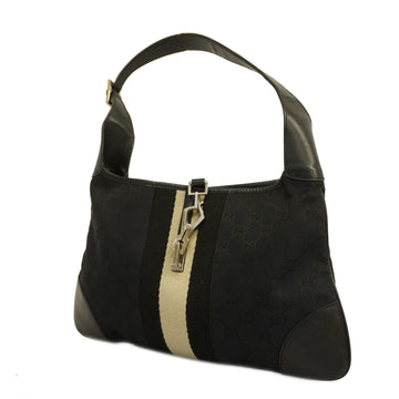 GUCCIAuth  shoulder bag GG canvas 001 4057 black silver metal