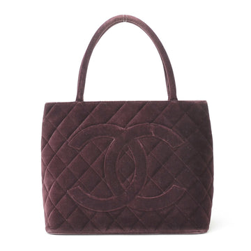 Chanel Handbags Tote Bags Matrasse Coco Mark Bordeaux Velor Ladies