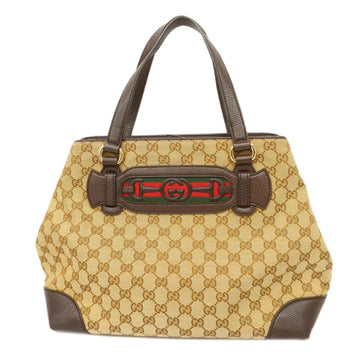 GUCCI tote bag GG canvas Sherry line 296850 brown gold hardware ladies