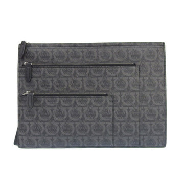 SALVATORE FERRAGAMO Ferragamo Gancini clutch bag second black ladies