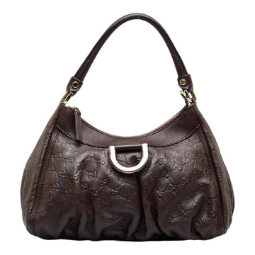 GUCCIsima Abbey One Shoulder Bag Handbag 190525 Brown Leather Ladies