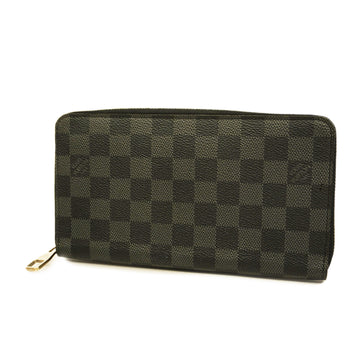 LOUIS VUITTONAuth  Damier Graphite Zippy Organizer N63077 Men's Long Wallet