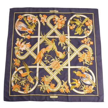 HERMES Scarf Carre 90 Caraibes Caribbean Bird Silk Women's Multicolor