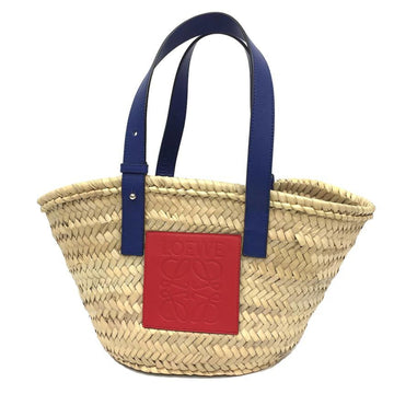 Loewe Leather Basket Handbag Tote Bag Blue Red Women