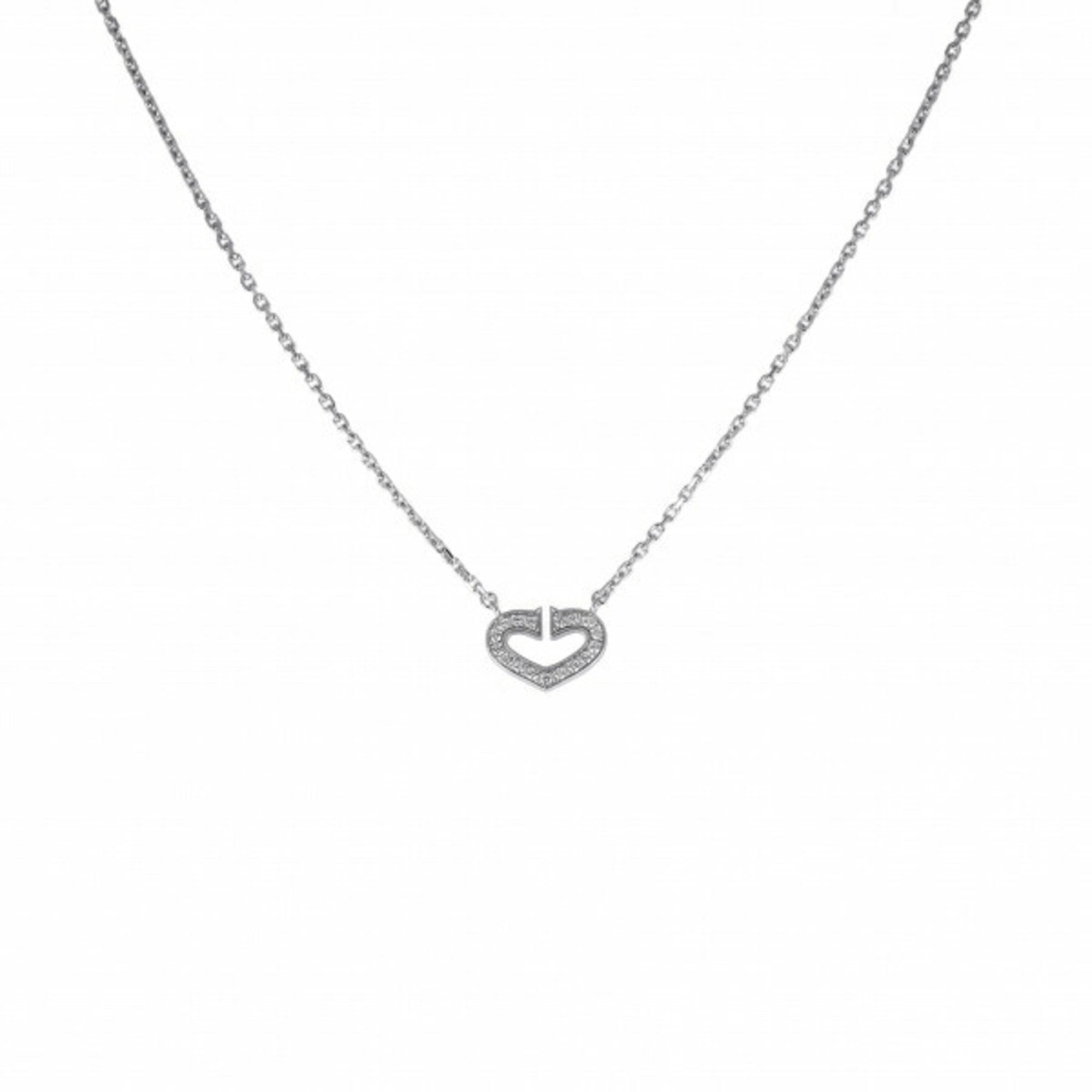 CARTIER C heart necklace pendant K18WG white gold