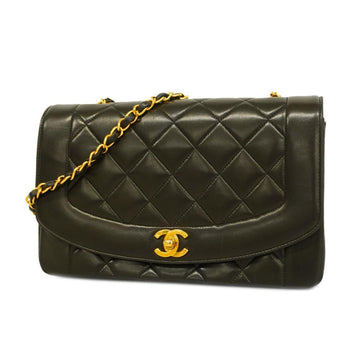 CHANEL Shoulder Bag Diana Chain Lambskin Black Gold Hardware Women's