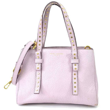 MARC JACOBS diagonal shoulder bag handbag leather light purple gold ladies 55153f