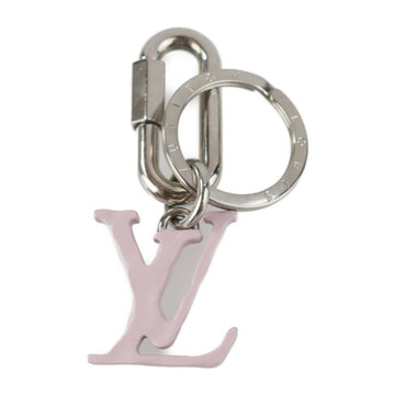 LOUIS VUITTON Portocre LV Shape Key Holder MP2615 Metal Silver Mauve Pink Ring Bag Charm