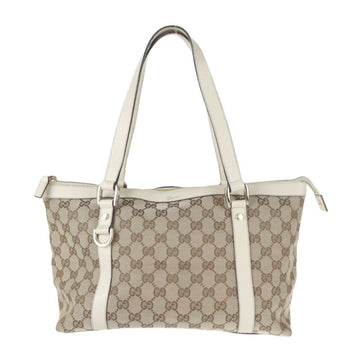 GUCCI GG Canvas Abbey Handbag 141470 Beige Ivory Tote D Ring