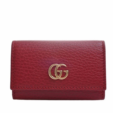 GUCCI GG Marmont Leather 6 Row Key Case 456118 Red Ladies