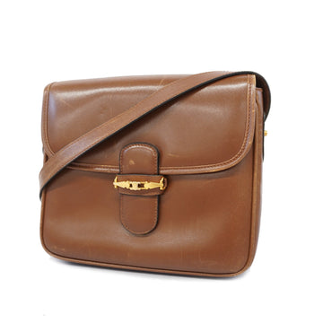 Celine shoulder bag leather brown gold metal