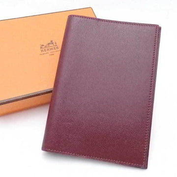 HERMES Notebook Cover Agenda Leather Bordeaux Unisex