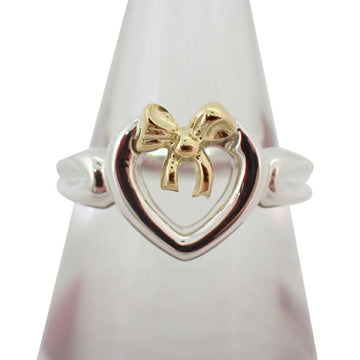 TIFFANY/  925/750 heart ribbon ring size 9