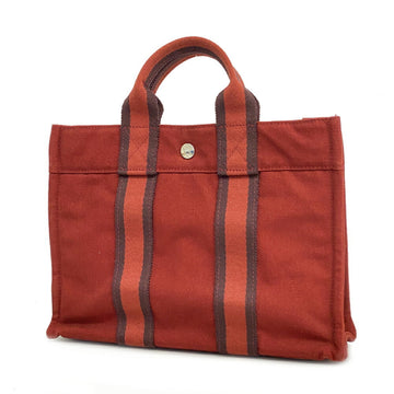 HERMES Tote Bag Fool To PM Canvas Red Ladies