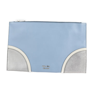 PRADA clutch bag BP868L saffiano leather light blue second