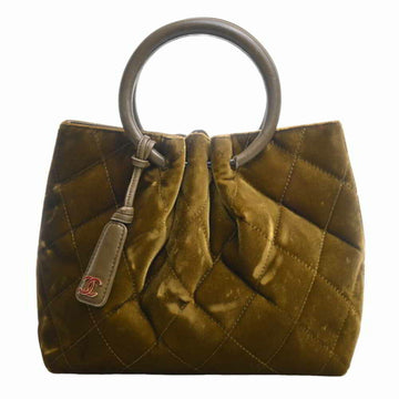 CHANEL velor handbag - khaki