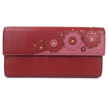 BOTTEGA VENETA BOTTEGAVENETA long wallet leather red ladies