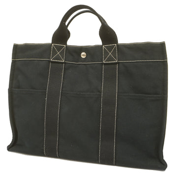 HERMESAuth  Deauville MM Canvas Tote Bag Black