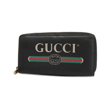 GUCCIAuth  Long Wallet 496317 Women's Leather Long Wallet [bi-fold] Black