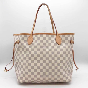 LOUIS VUITTON Tote Bag Damier Azur Neverfull MM White LOUISVUITTON