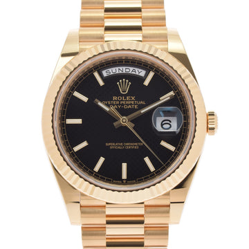 Rolex Day Date 40 228238 Men's YG Watch Automatic Black Dial