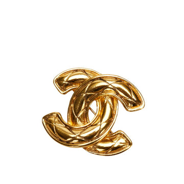 CHANEL coco mark brooch gold plated ladies