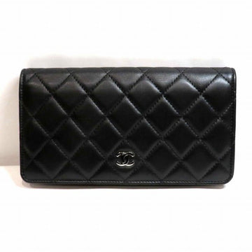 CHANEL matelasse lambskin wallet long two-fold unisex