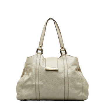 GUCCIsima Tote Bag Handbag 211935 White Leather Ladies