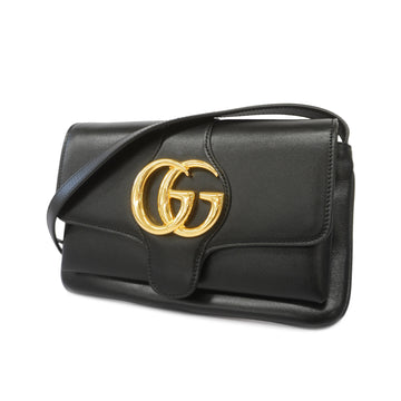 GUCCIAuth  GGmarmont 550129 Women's Leather Shoulder Bag Black