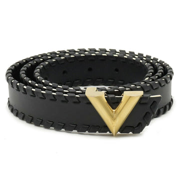 LOUIS VUITTON Suntulle Essential V Belt Leather Black #90 M9247U