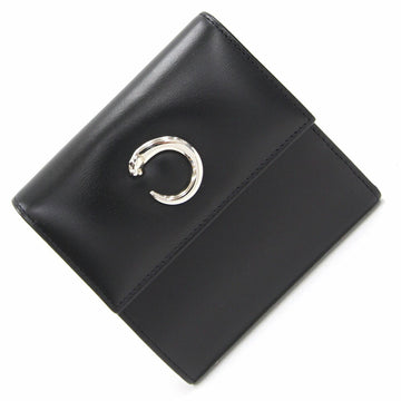 Cartier Trifold Wallet Panth??re L3000210 Leather Black Women's Mini