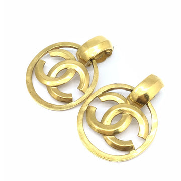 CHANEL Earrings 96P Coco Mark Gold Plated Ear Accessories CC Ladies Men's Unisex