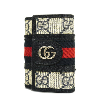 GUCCIAuth  Ophidia Key Case 603732 Women,Men,Unisex GG Supreme Navy