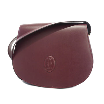 Cartier Shoulder Bag Must Leather Bordeaux Gold metal