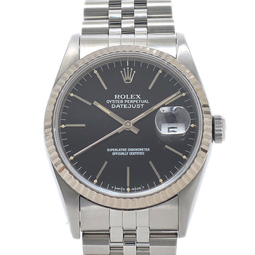 ROLEX Datejust watch 16234 black dial S serial men's